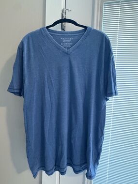 Lucky Brand Men’s Washed Blue V-Neck Tee
